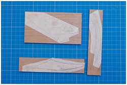Plankopie der Teile des Kiels auf Pergamentpapier übertragen